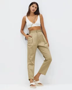 AERE Organic Cotton High Rise Tapered Pants