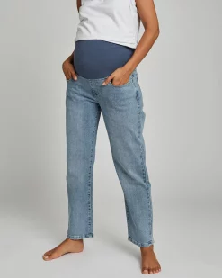 Cotton On Maternity Maternity Over Belly Straight Stretch Jeans - The Iconic Exclusive