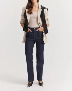 Country Road Australian Cotton High Rise Super Straight Leg Jean