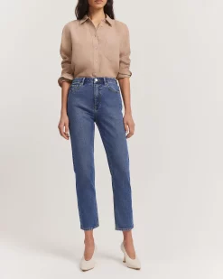 Country Road Australian Cotton High Rise Straight Leg Jean