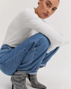 Country Road Long Sleeve Rib Top