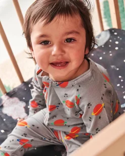 Kip & Co Astro Odyssey Organic Long Sleeve Zip Romper - Babies