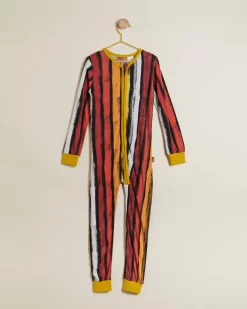 Kip & Co Dark Painted Stripe LS Onesie - Kids-Teens