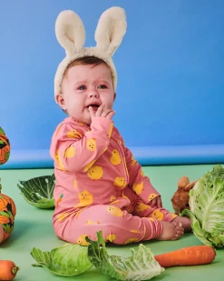 Kip & Co Little Chick Organic Long Sleeve Zip Romper - Babies