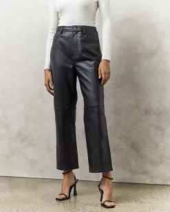 Minima Esenciales Davis Cropped Leather Pants