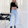 MOOD.DNM Bella High Rise Straight Cropped Jeans